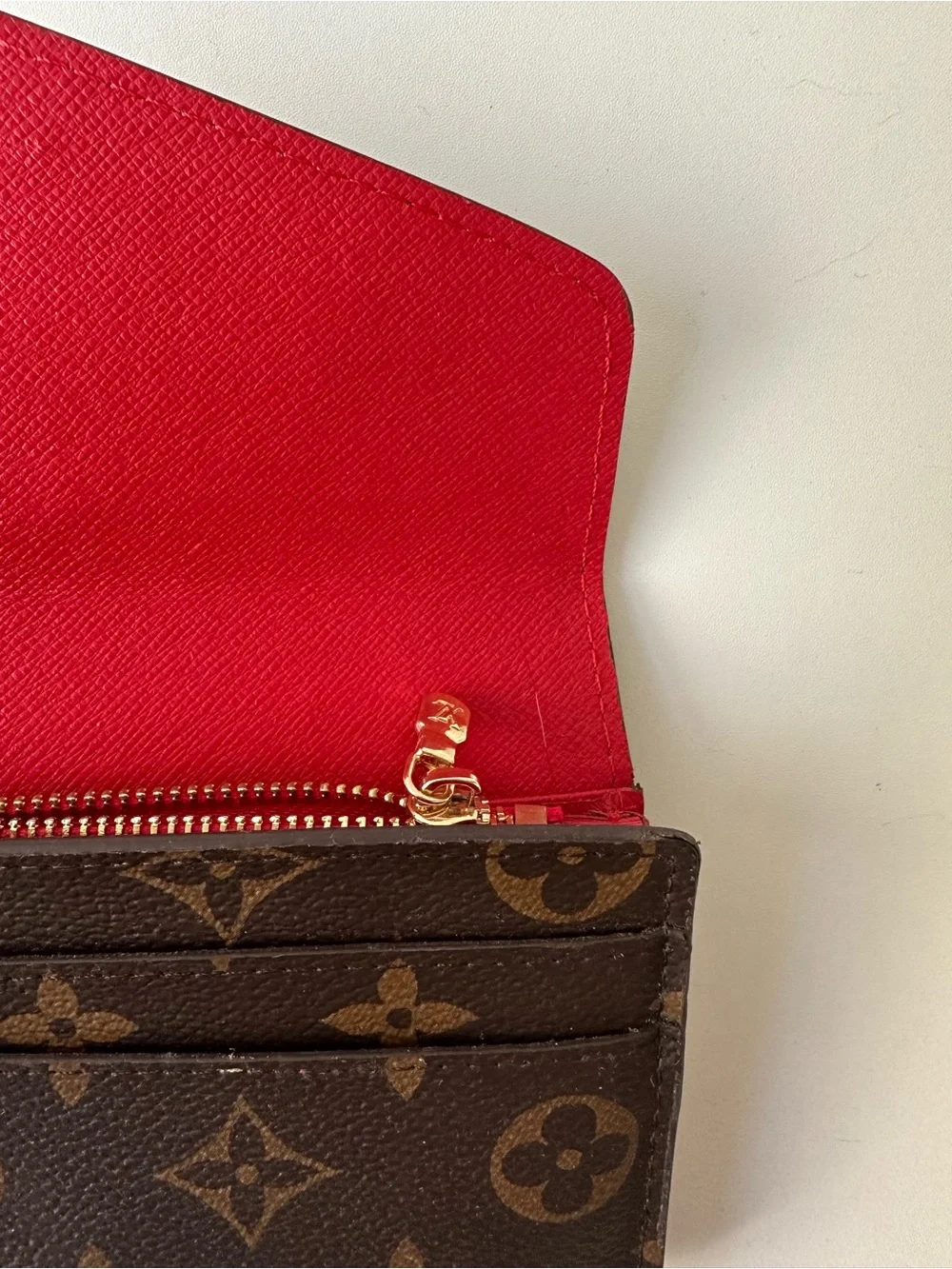 Louis Vuitton Sarah Envelope Wallet - Brown and Red